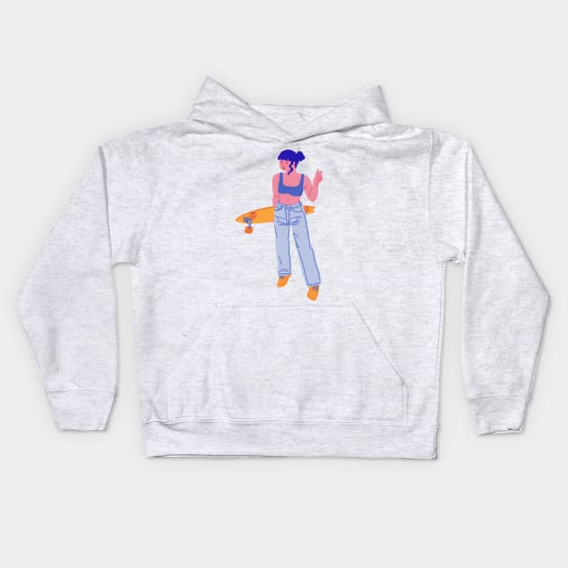 Cool Girl Zone Kids Hoodie by Lethy studio